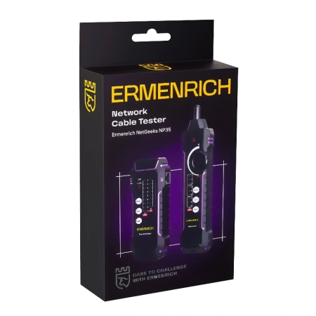 Кабельный тестер Ermenrich NetGeeks NP35, фиолетовый купить по низкой цене | МАКСПРОФИТ